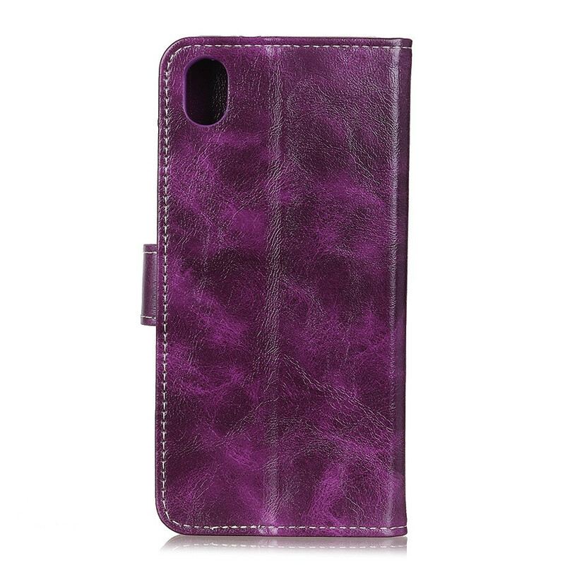 Fliptok / Bőrtok Xiaomi Redmi 9A Fényes És Látható Varratok