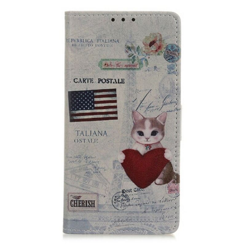Fliptok / Bőrtok Xiaomi Redmi 9A Utazó Cat
