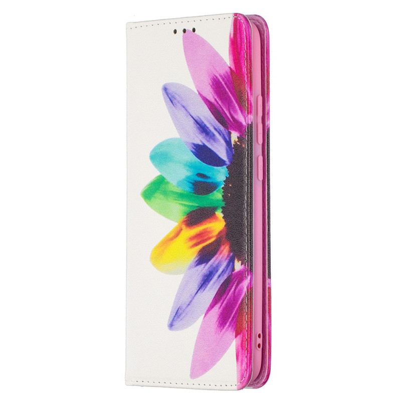 Fliptok Xiaomi Redmi 9A Bőrtok Akvarell Virág