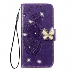 Bőrtok Xiaomi 17 Pro 3d Pillangó És Strassz