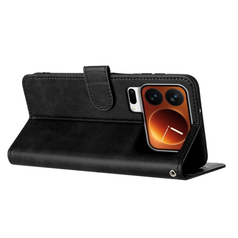 Bőrtok Xiaomi 17 Pro Bőrhatású Nyakpánttal