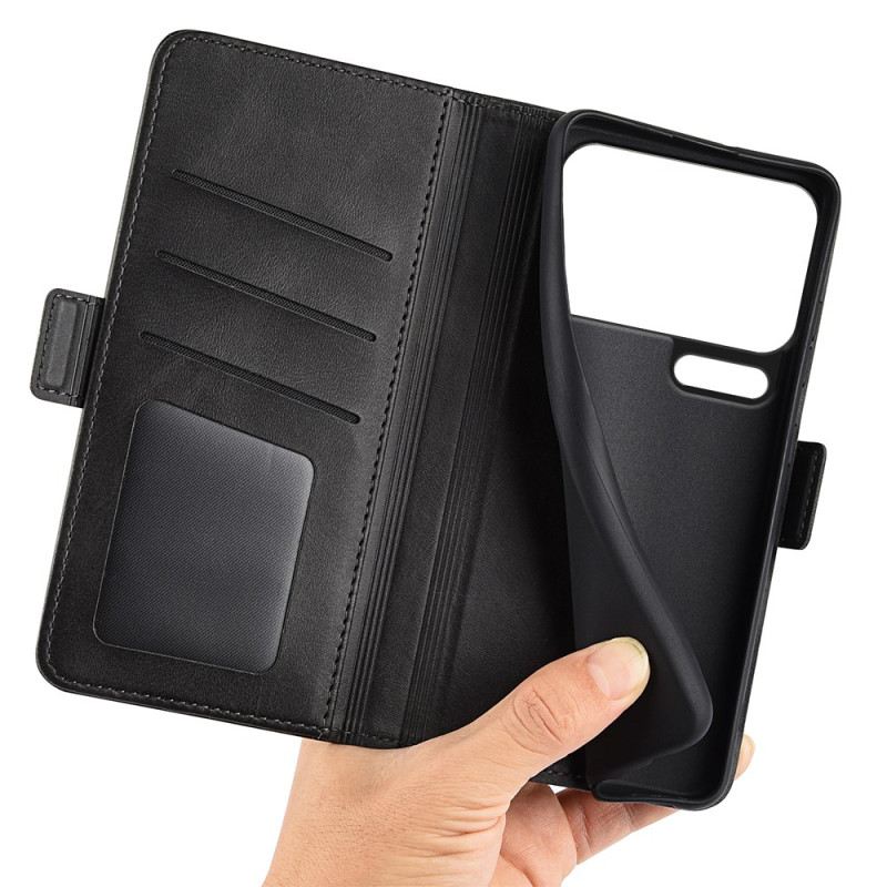 Bőrtok Xiaomi 17 Pro Dupla Csat