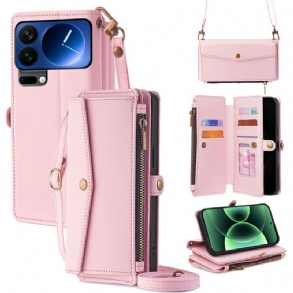 Bőrtok Xiaomi 17 Pro Pénztárca Vállpánttal