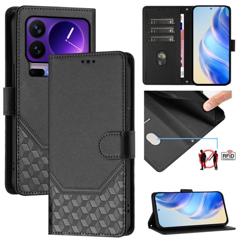 Bőrtok Xiaomi 17 Pro Rfid-blokkoló És Méhsejtmintás