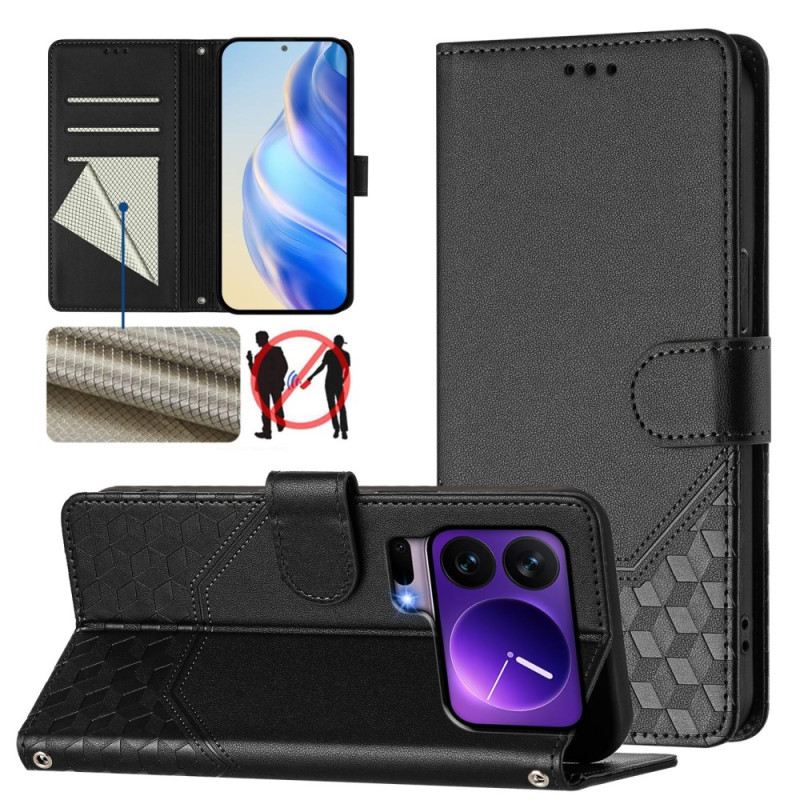 Bőrtok Xiaomi 17 Pro Rfid-blokkoló És Méhsejtmintás