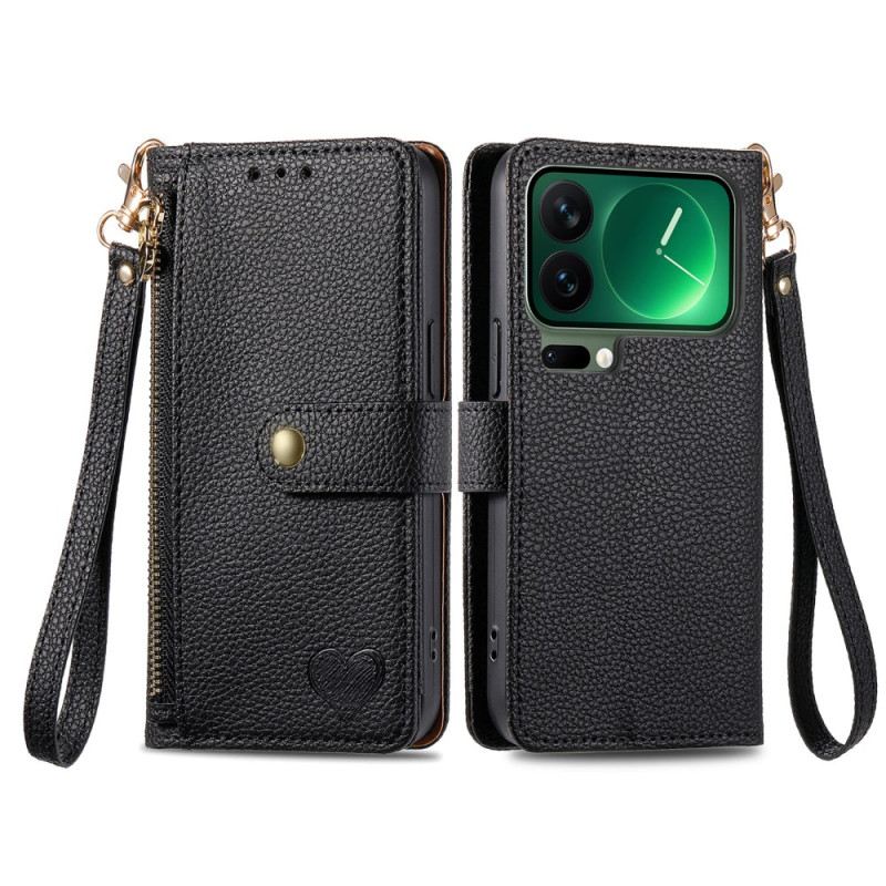 Bőrtok Xiaomi 17 Pro Rfid Blokkoló Szívminta