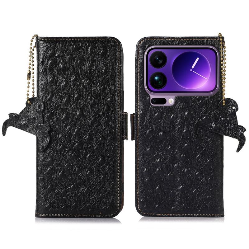 Bőrtok Xiaomi 17 Pro Valódi Bőr Rfid-blokkoló