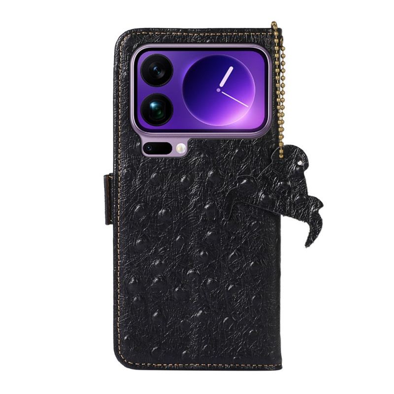 Bőrtok Xiaomi 17 Pro Valódi Bőr Rfid-blokkoló