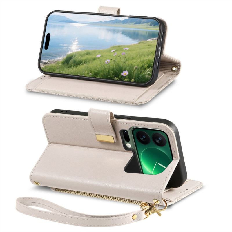 Bőrtok Xiaomi 17 Pro Virág- És Levélminta