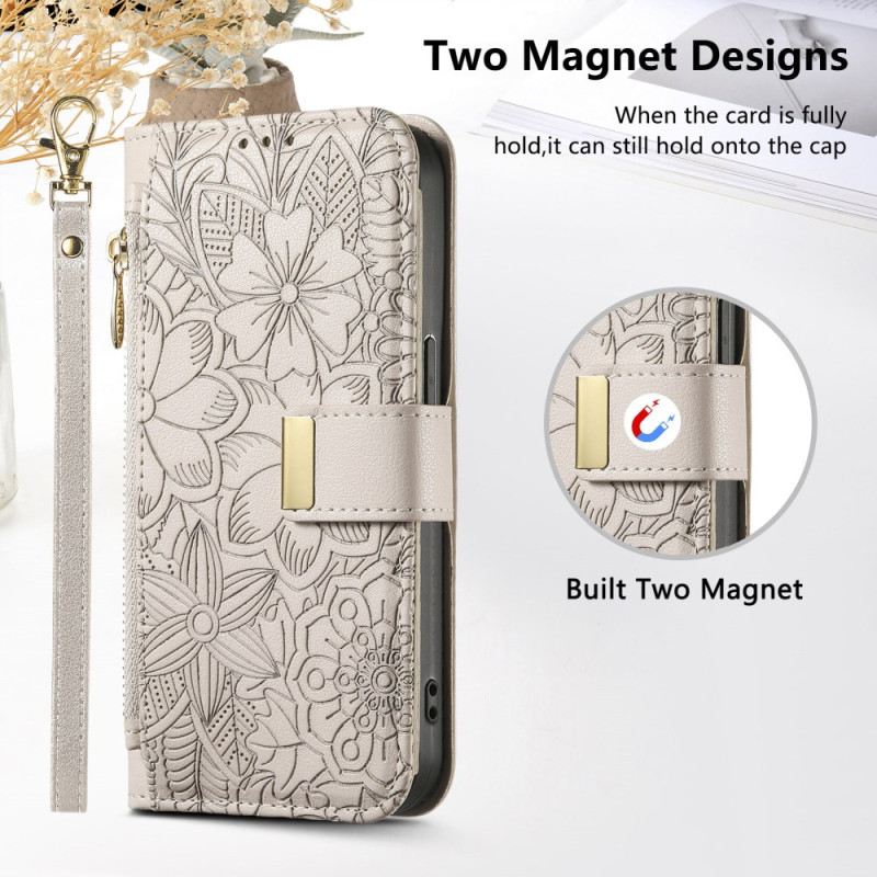 Bőrtok Xiaomi 17 Pro Virág- És Levélminta