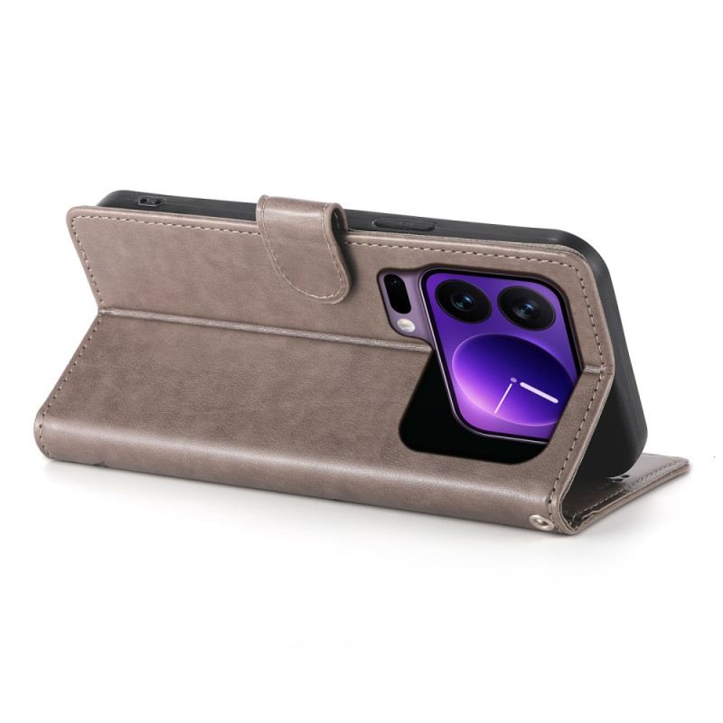 Bőrtok Xiaomi 17 Pro Virágos Pillangómintás