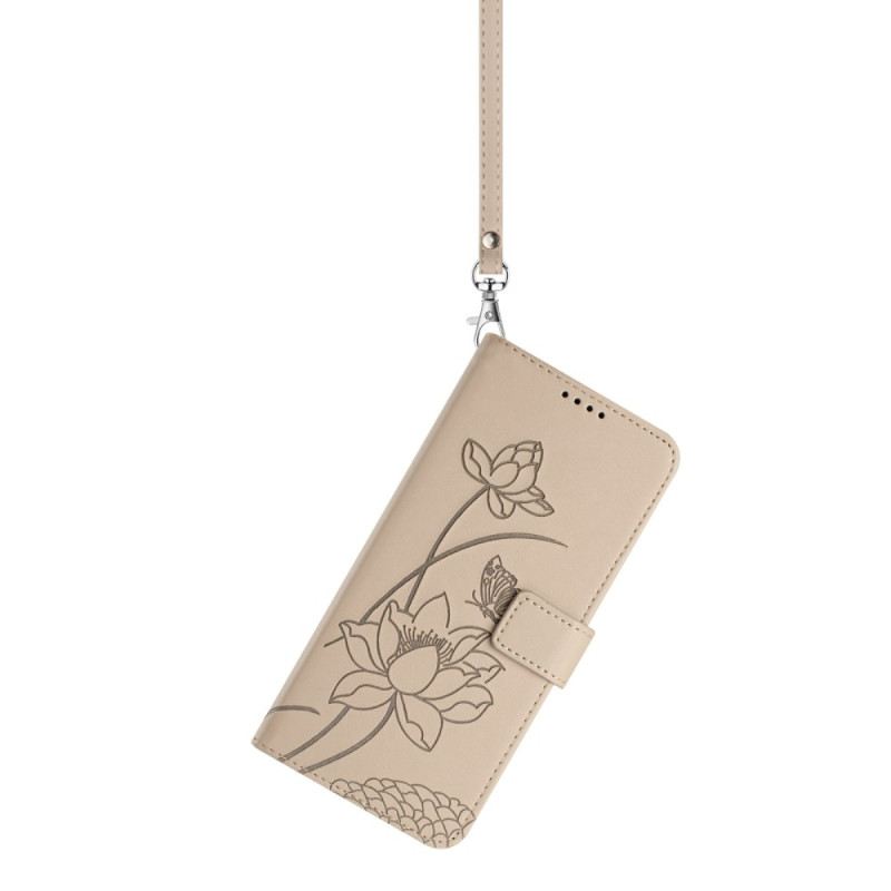 Fliptok Xiaomi 17 Pro Lótuszminta Nyakpánttal
