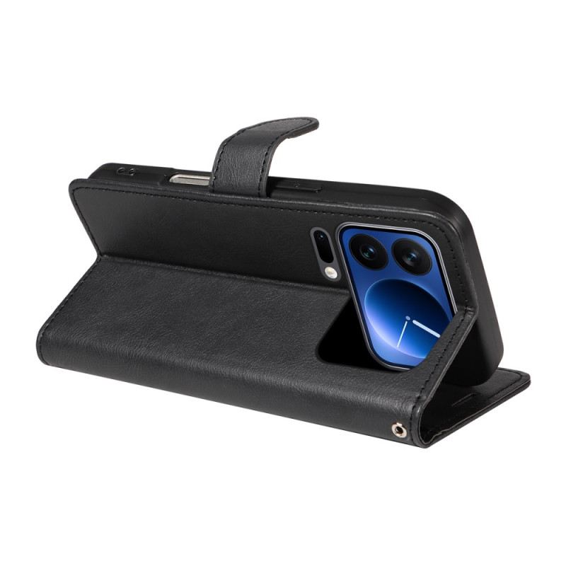 Kinyitható Bőrtok Xiaomi 17 Pro Egyszínű Bőrhatású