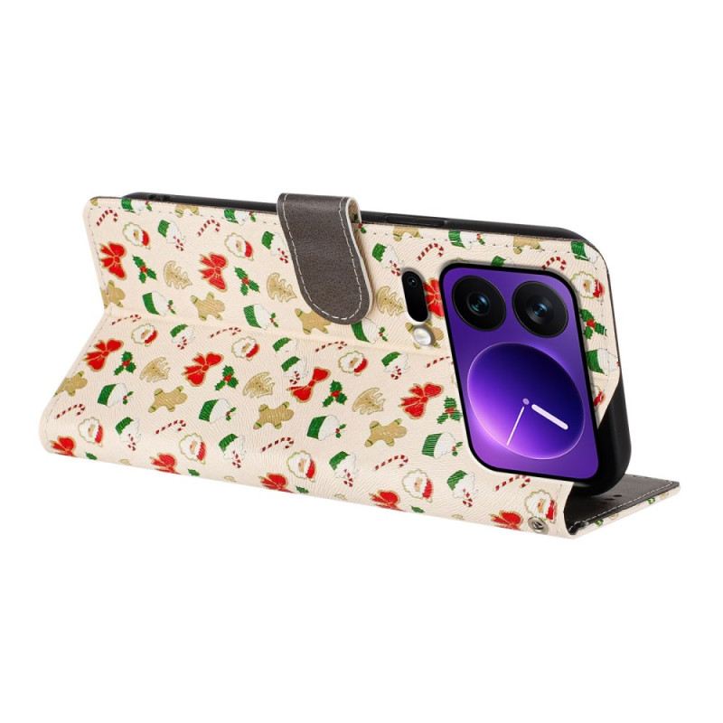 Kinyitható Bőrtok Xiaomi 17 Pro Karácsonyi