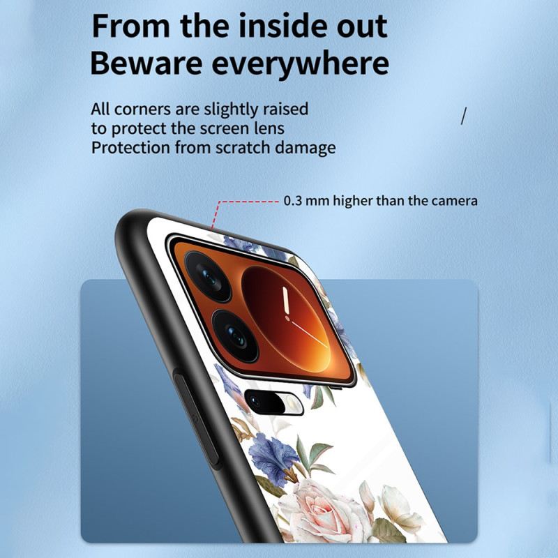 Tok Xiaomi 17 Pro Edzett Üveg Virágmintás