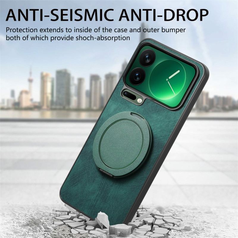 Tok Xiaomi 17 Pro Forgatható Állvány És Retró Bőr Texture