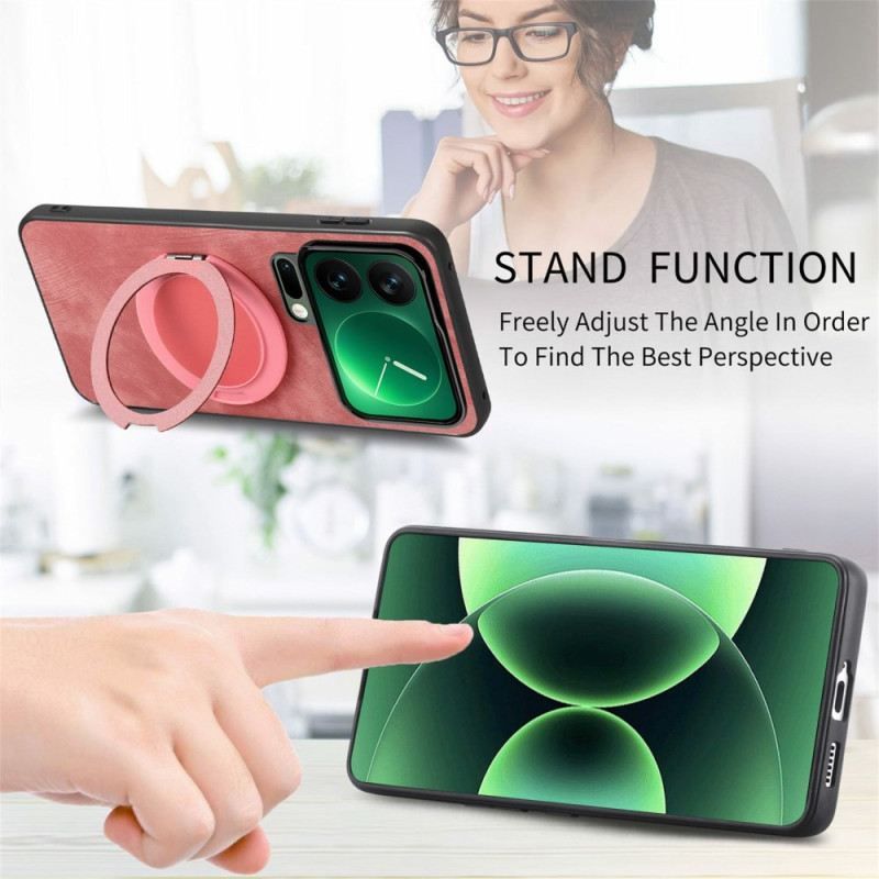 Tok Xiaomi 17 Pro Forgatható Állvány És Retró Bőr Texture