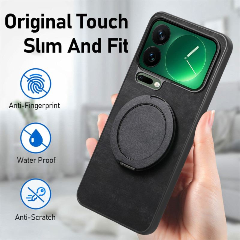 Tok Xiaomi 17 Pro Forgatható Állvány És Retró Bőr Texture