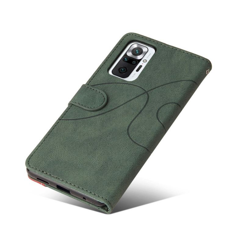 Fliptok / Bőrtok Xiaomi Redmi Note 10 Pro Kéttónusú Signature Műbőr