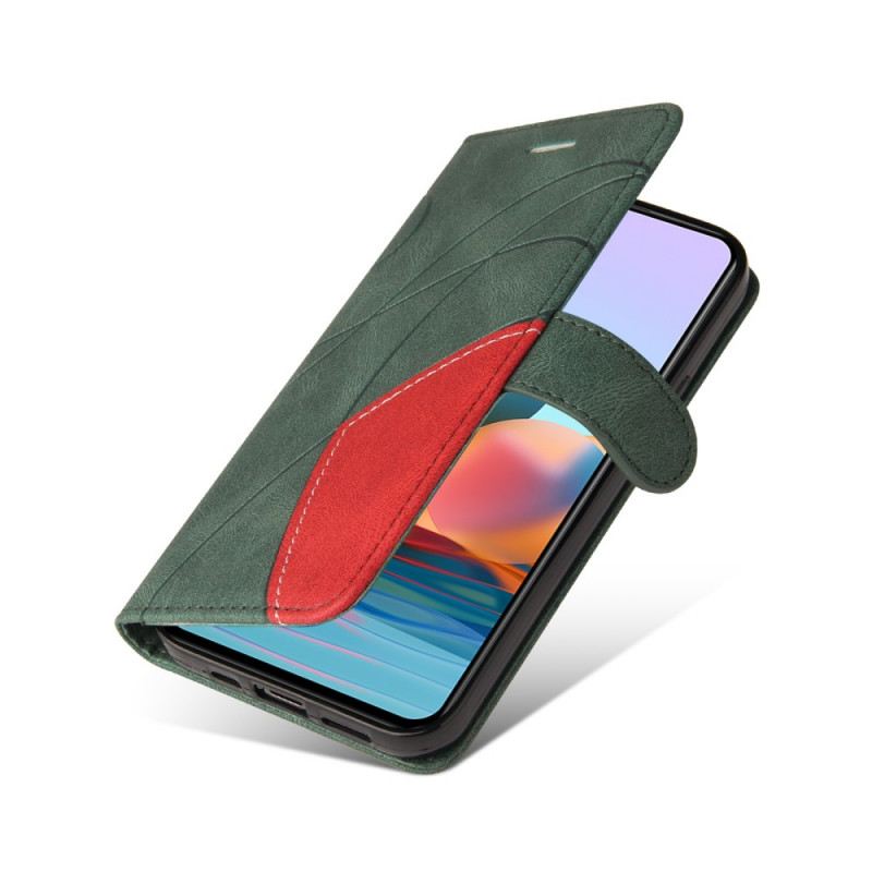 Fliptok / Bőrtok Xiaomi Redmi Note 10 Pro Kéttónusú Signature Műbőr