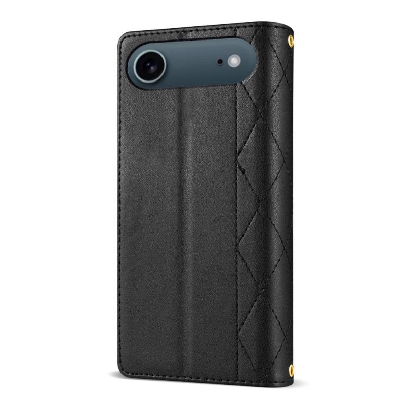 Bőrtok iPhone Air Steppelt Pénztárca Nyakpánttal És Vállpánttal