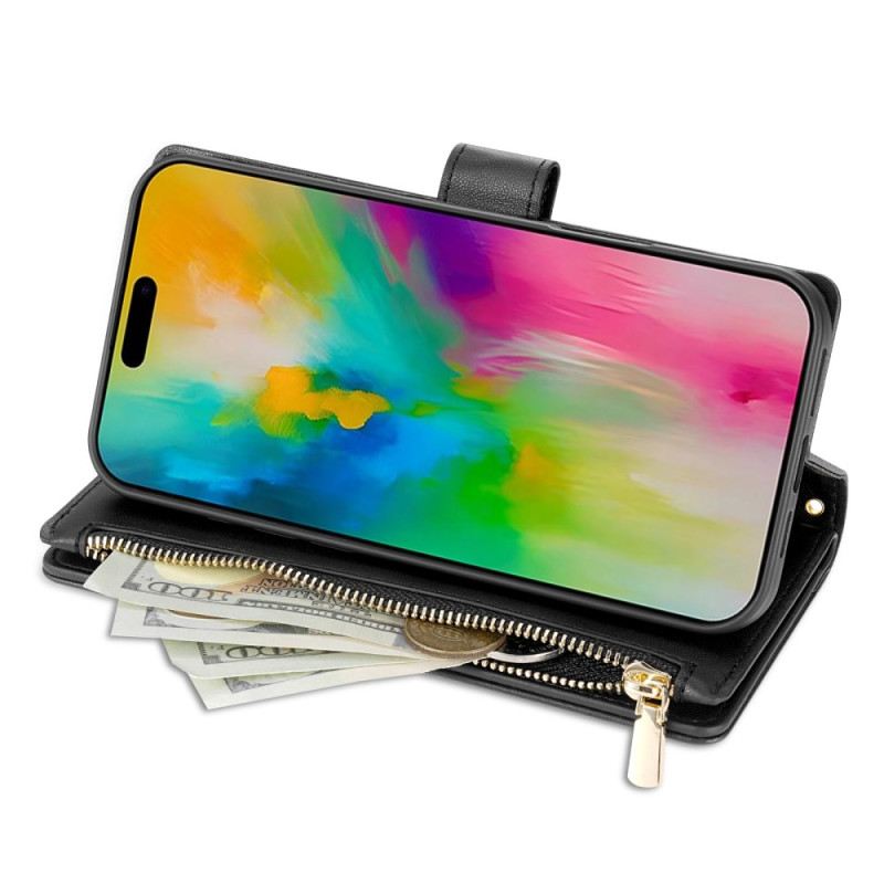 Bőrtok iPhone Air Steppelt Pénztárca Nyakpánttal És Vállpánttal