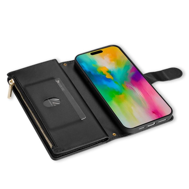 Bőrtok iPhone Air Steppelt Pénztárca Nyakpánttal És Vállpánttal