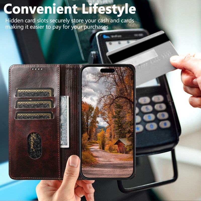 Bőrtok iPhone Air Vintage Suteni