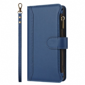 Kinyitható Bőrtok iPhone Air 9 Kártyás Rekeszű Pénztárca Pánttal