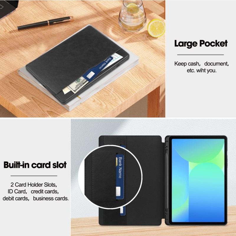 Bőrtok Samsung Galaxy Tab S10 Fe Bőrhatású