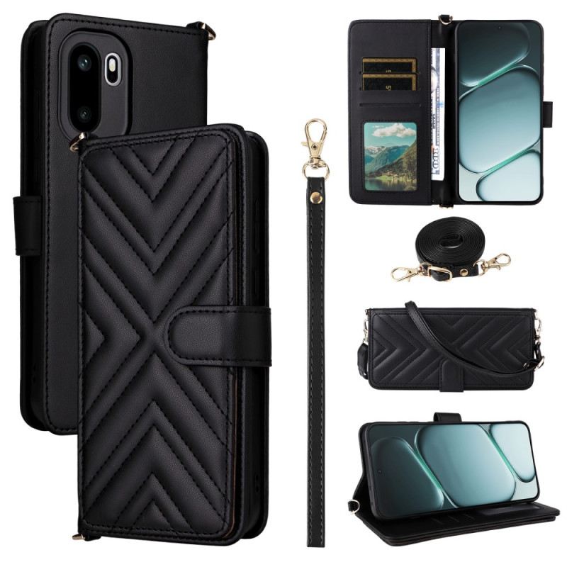 Bőrtok Oneplus 15r 6 Kártyatartó Rekesz Pántokkal