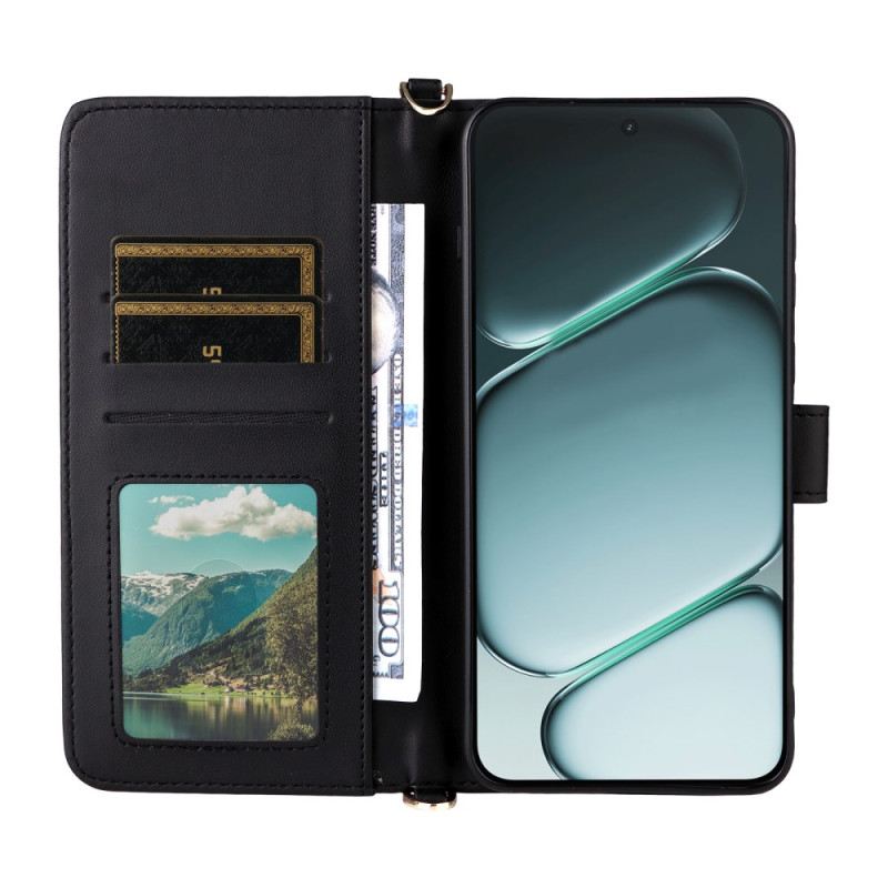 Bőrtok Oneplus 15r 6 Kártyatartó Rekesz Pántokkal