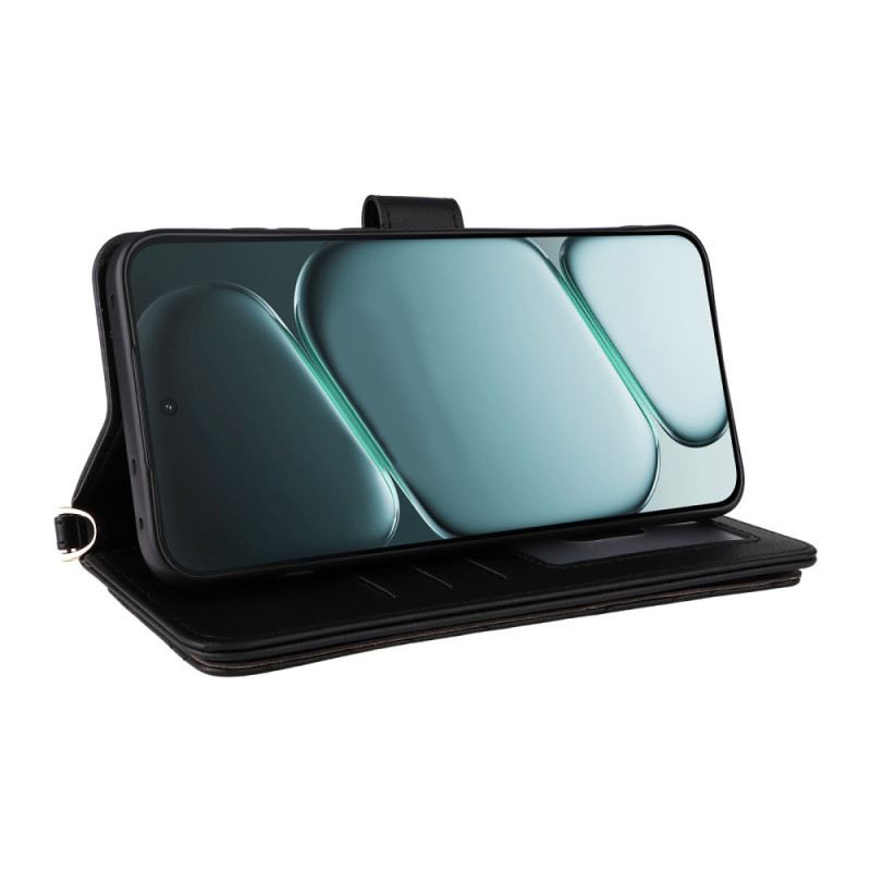 Bőrtok Oneplus 15r 6 Kártyatartó Rekesz Pántokkal