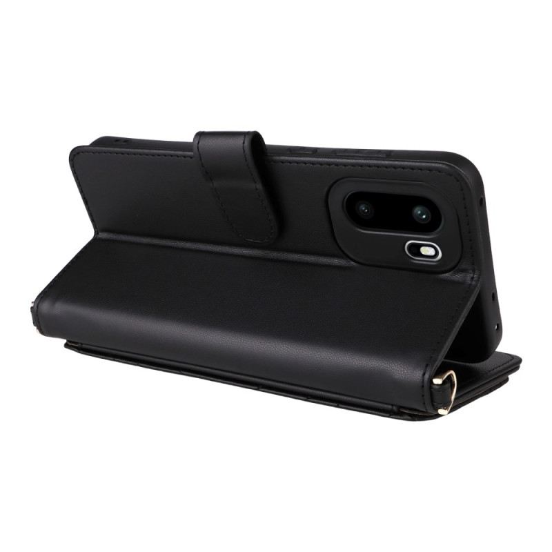 Bőrtok Oneplus 15r 6 Kártyatartó Rekesz Pántokkal