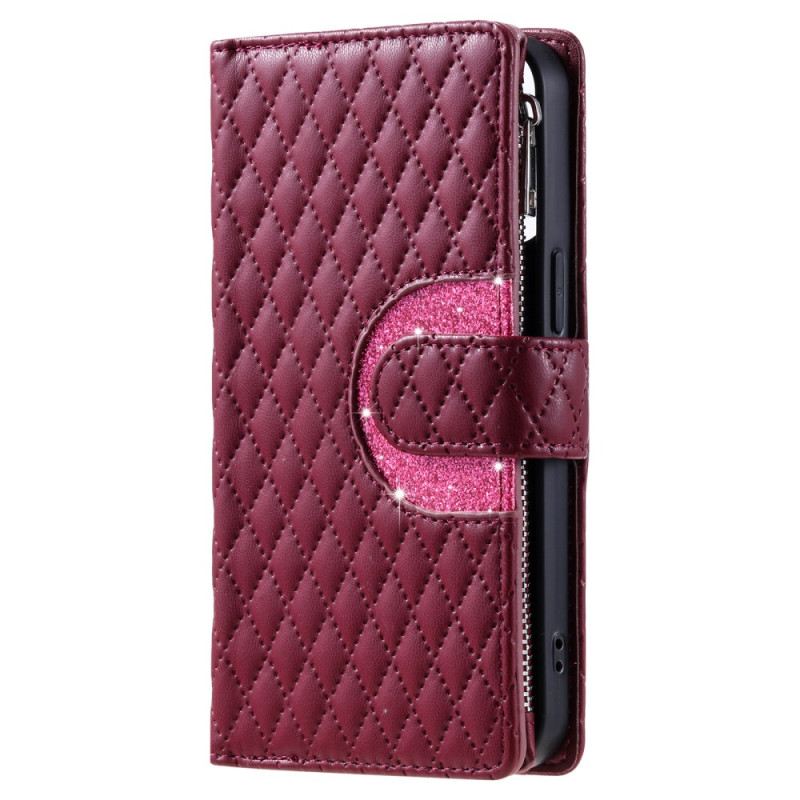 Bőrtok Oneplus 15r Steppelt Flitteres Pénztárca