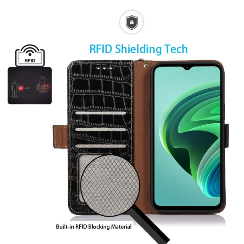 Bőrtok Poco X6 Pro 5g Krokodil Textúrájú Pénztárca Rfid-blokkolással