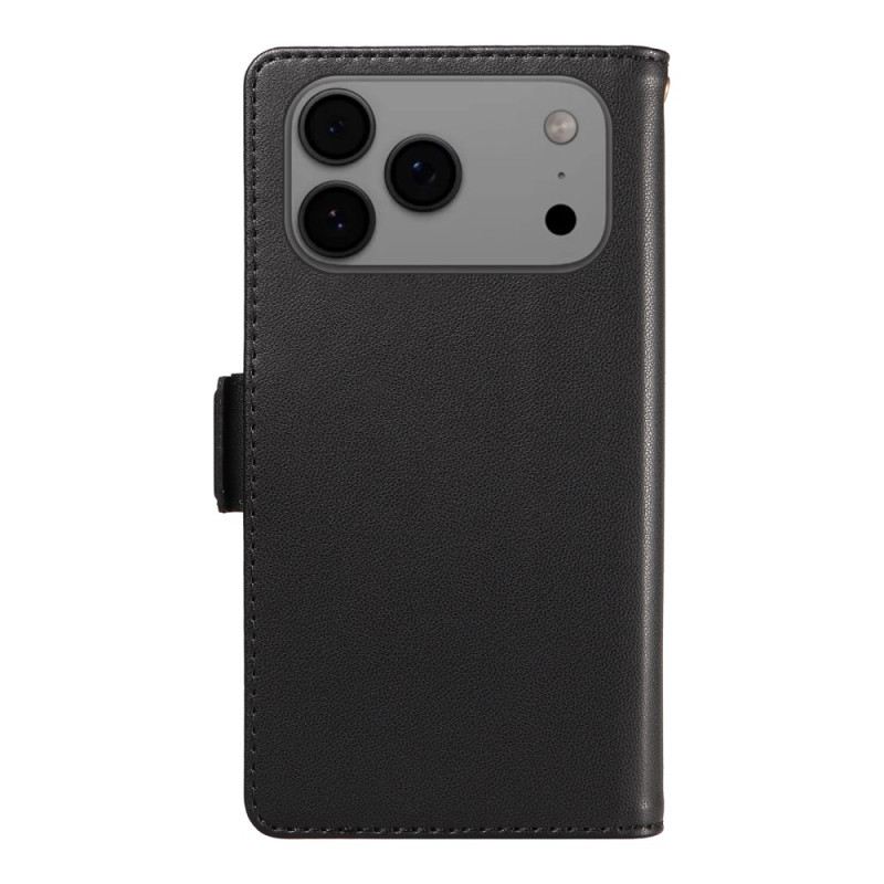 Bőrtok iPhone 17 Pro Max Többkártyás Nyakpánt