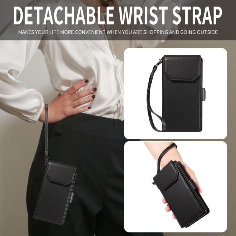 Bőrtok iPhone 17 Pro Max Többkártyás Nyakpánt