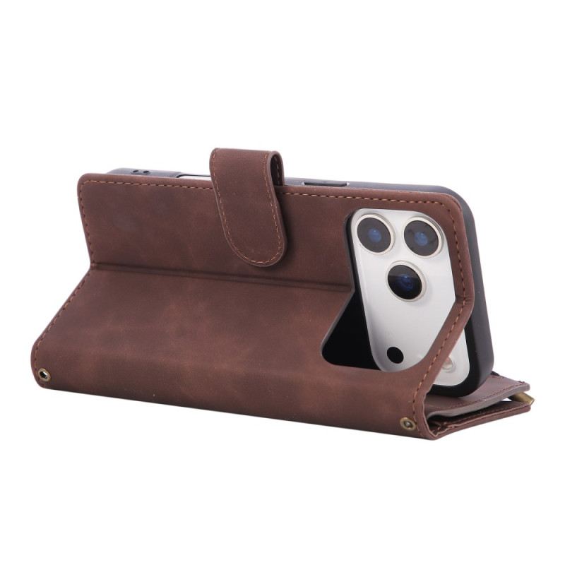 Bőrtok iPhone 17 Pro Max Velúr Hatású Pénztárca