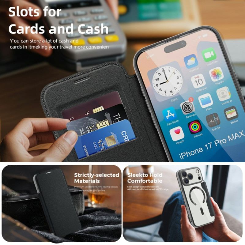 Fliptok iPhone 17 Pro Max Magsafe Kompatibilis Rfid Blokkolással