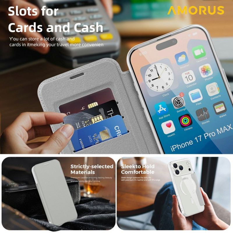 Fliptok iPhone 17 Pro Max Magsafe Kompatibilis Rfid Kártyatartóval