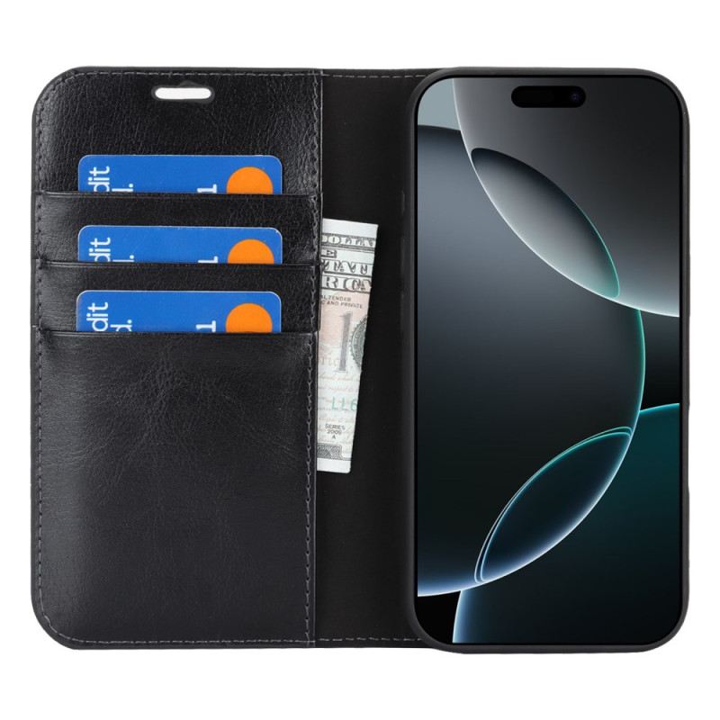 Fliptok iPhone 17 Pro Max Valódi Bőr