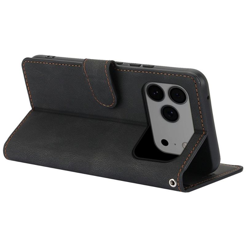 Kinyitható Bőrtok iPhone 17 Pro Max Pénztárcával És Állvánnyal