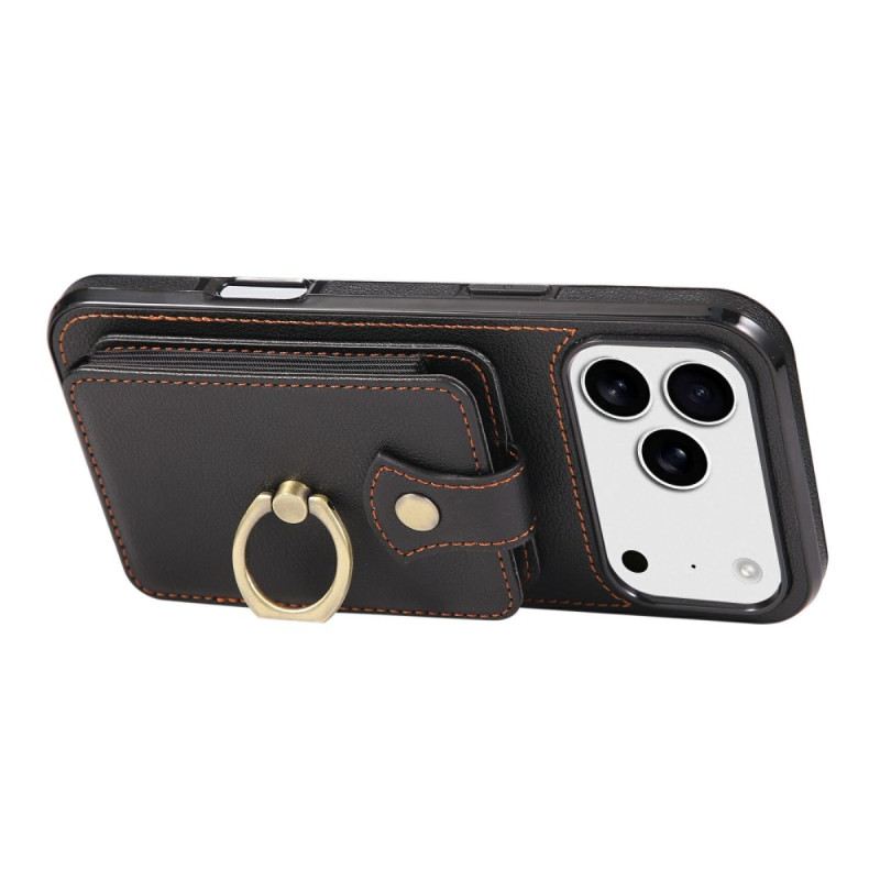 Tok iPhone 17 Pro Max Bőrhatású Kártyatartóval És Csuklópánttal