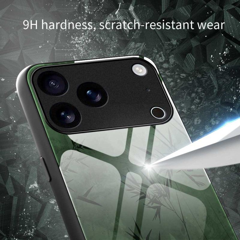 Tok iPhone 17 Pro Max Edzett Üveg Virágos Tinta