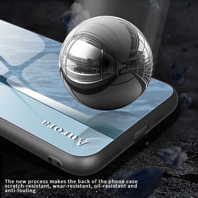 Tok iPhone 17 Pro Max Világoskék Mintás Edzett Üveg