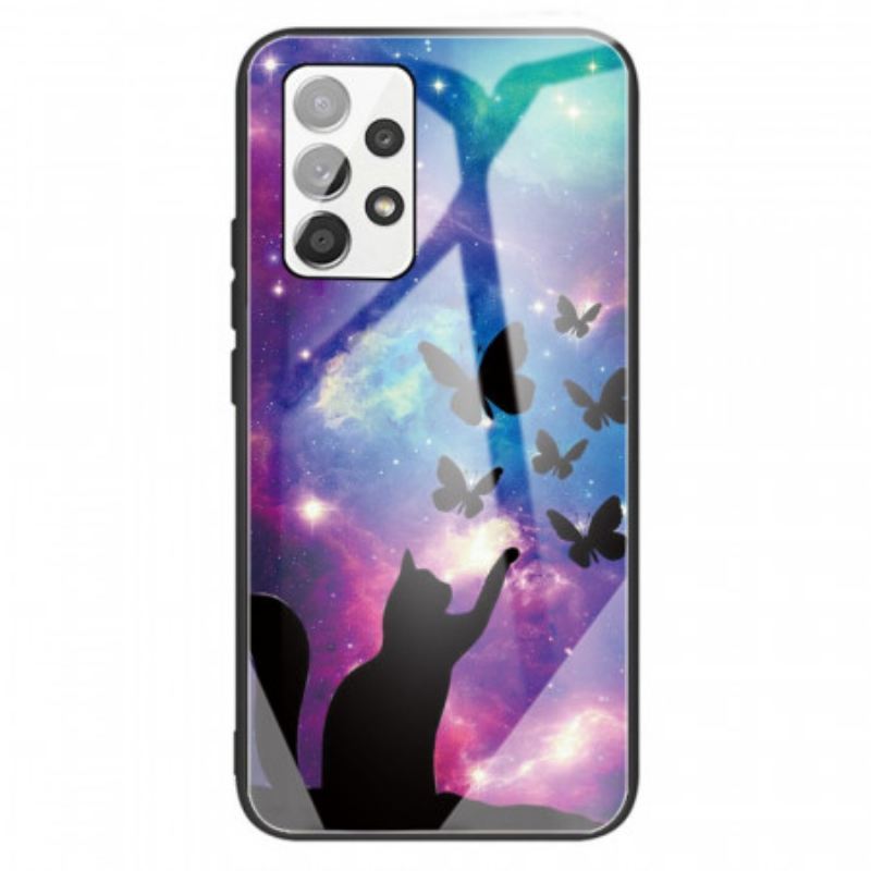 Telefontok Samsung Galaxy A13 Edzett Üveg Macska És Pillangók