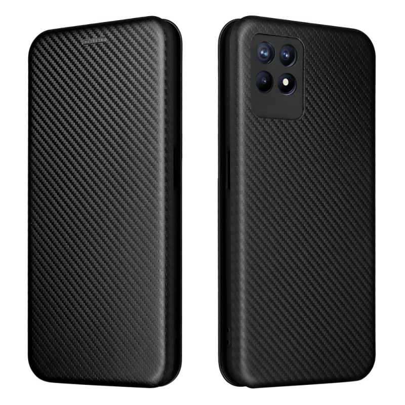 Fliptok Realme 8i Bőrtok Szénrost