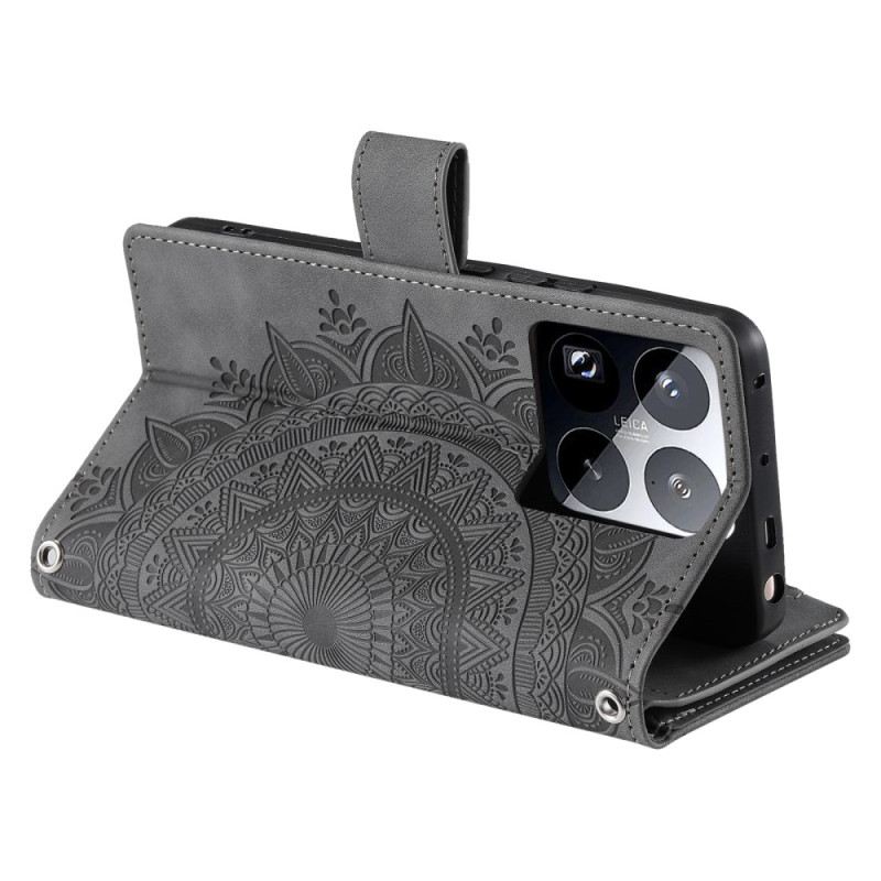 Bőrtok Xiaomi 15 Pro Mandala Velúr Hatású Pénztárca