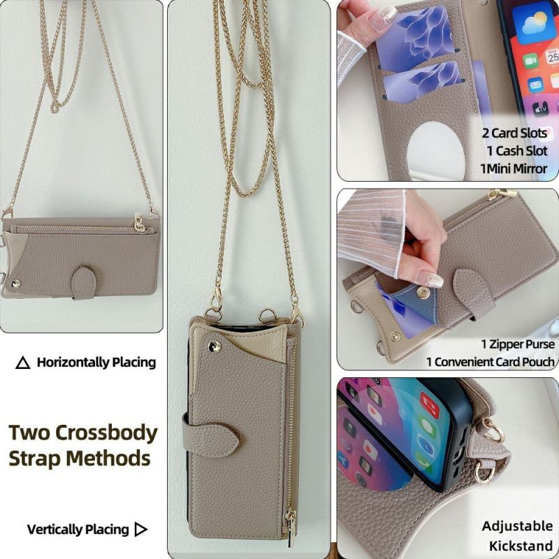 Bőrtok Xiaomi 15 Pro Pénztárca És Lánc